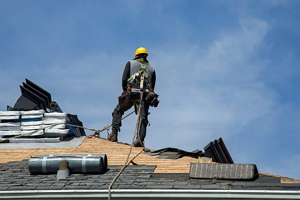 Professional Gutter Installation technician working in Greentown, OH